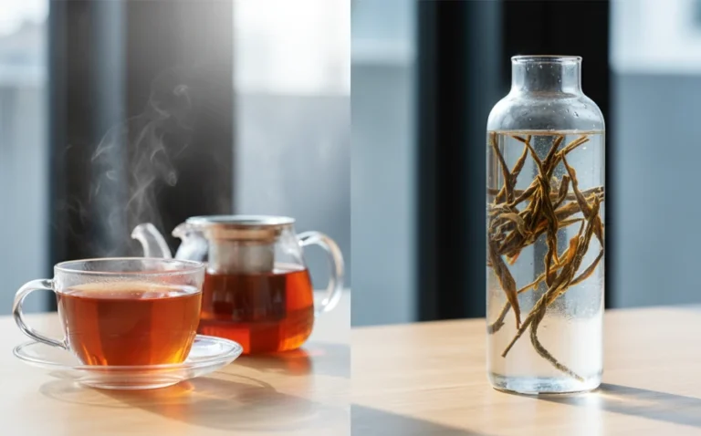 紅玉18號紅茶熱泡與冷泡示意圖