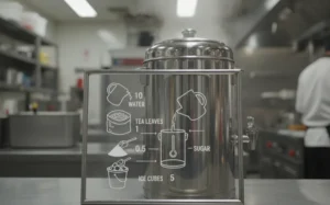 營業用紅茶煮法黃金比例示意圖